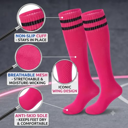 Lightweight Soccer Shin Guards & Socks Set for Toddlers - Pink