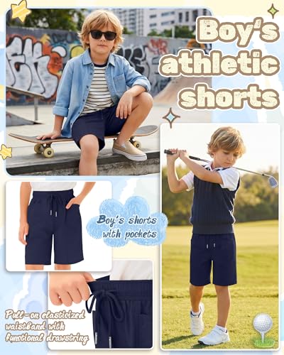 Boys Quick-Dry Athletic Shorts - Yooo's Vivi (5-14 yrs) Nylon