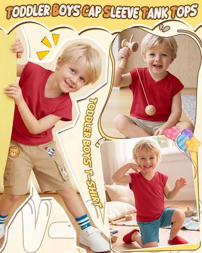 Toddler Boys' Cotton Athletic Tank Top - Red, 5T
