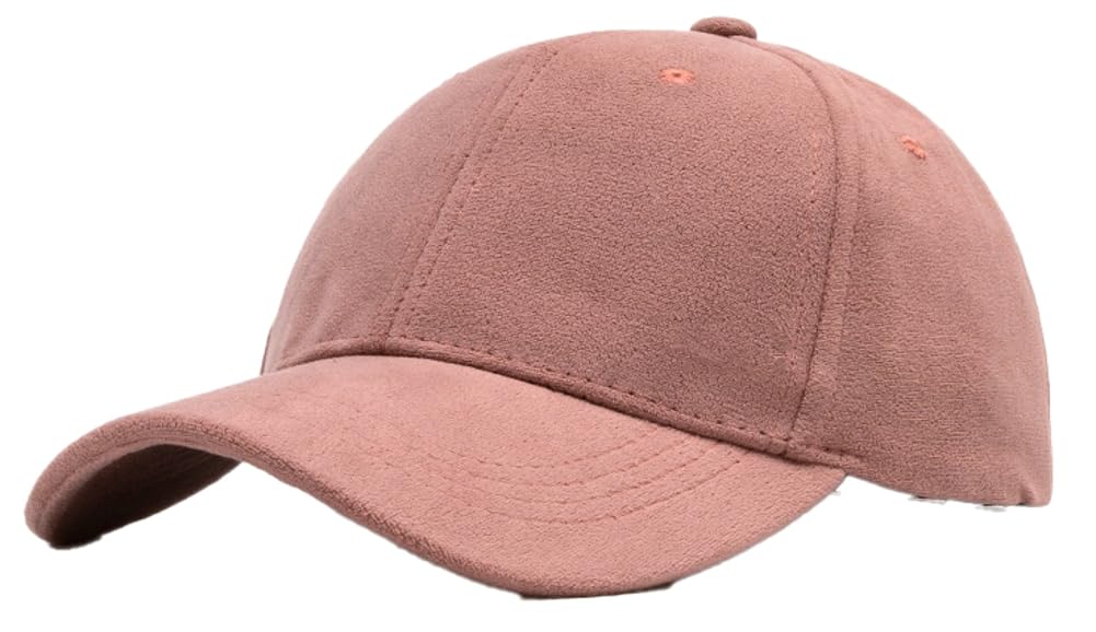 Women Men Vintage Faux Suede Baseball Cap Classic Suede Leather Adjustable Plain Hat Fall Winter Beige