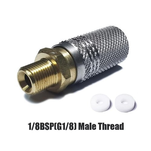 Aopkeo Extended PCP Airsoft Air Charging Quick Release Adapter Socket 1/8BSPP(G1/8) 8mm Male Nipple Hunting Shooting Accessories (1/8BSPP Thread)
