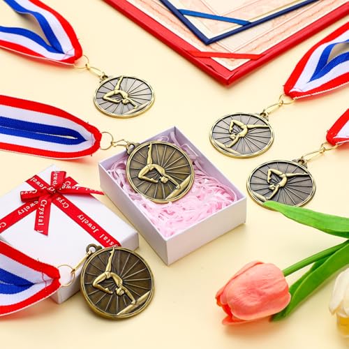 Gold Gymnastics Medals Bulk 2 Inch Award Ribbons for Tournaments & Competitions
