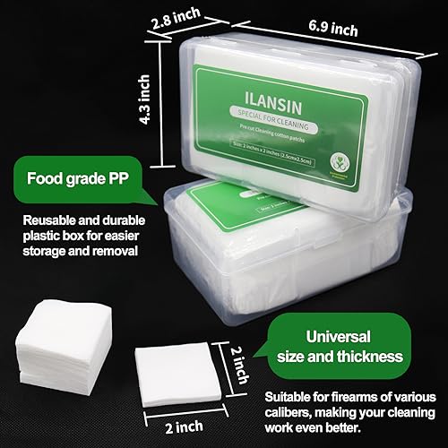1500PCS Gun Cleaning Patches & CLP Oil - 2x2 Lint Free Cloth