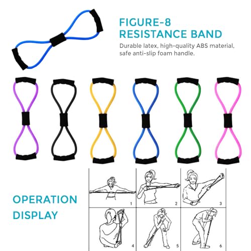 Pilates Training Set for Women - Magic Ring, Booty Bands, Yoga Ball 25cm, Figure 8 Resistance Band - Pink