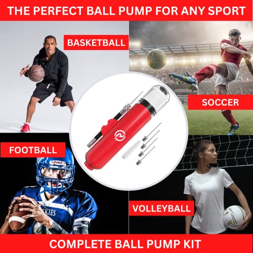 Ball Pump for Sports Balls - 5 Needles Basketball Pump, Soccer Air