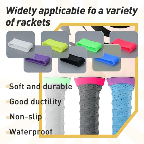 20 Pack Pickleball Paddle Grip Bands - Silicone Racket Tapes