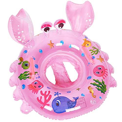 Baby Swimming Float - Inflatable Pink Crab Swim Ring for Ages 8-48 Months