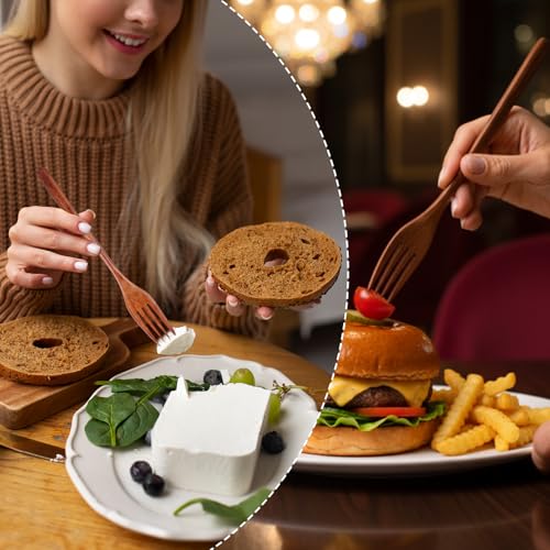Reusable Wooden Cutlery Set - 6PCS Nanmu Utensils
