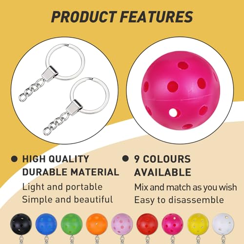 Pickleball Keychain Set - 9-Pack Mini Sports Ornaments for Bags