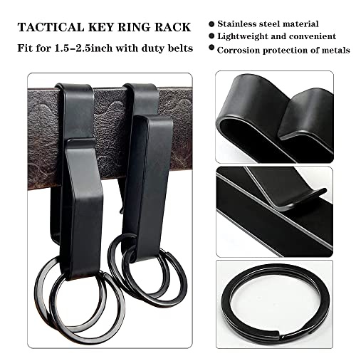 Stainless Steel Duty Belt Key Holder - Tactical Stealth Clip - Black