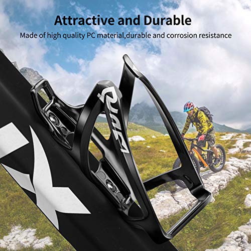 Ultra-Light Bike Water Bottle Cage Holder - 2 Pack Black