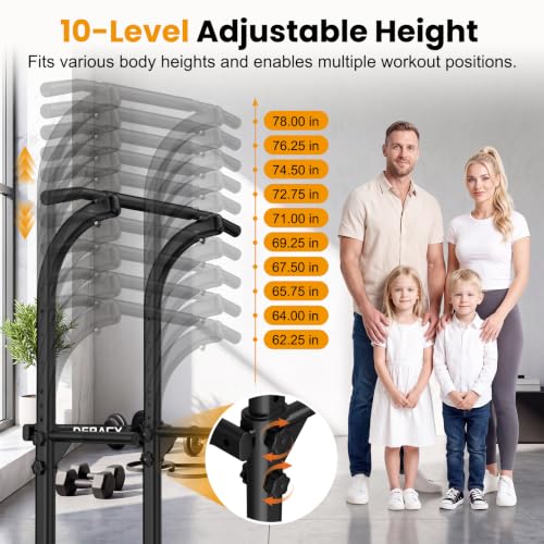 Adjustable Power Tower with Pull Up Bar and Dip Station