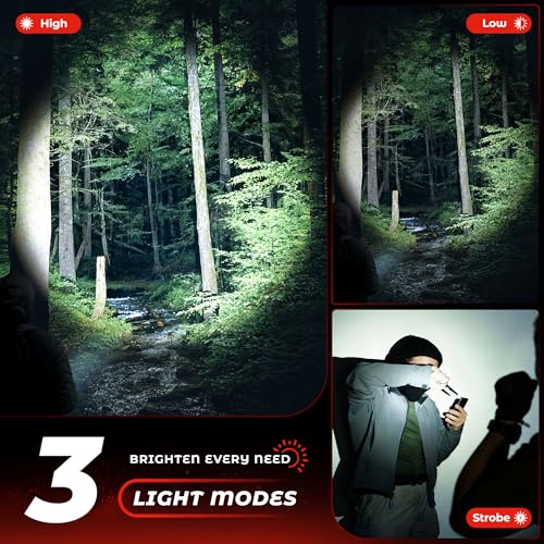 DARKBEAM 2800lm USB-C Rechargeable Flashlight with LCD Power Display, 5.3 in