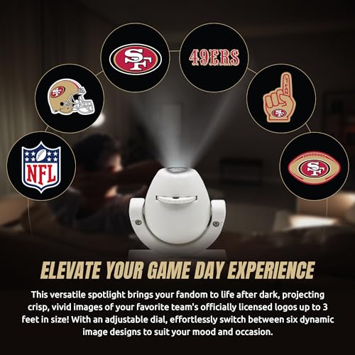 San Francisco 49ers LED Mini Spotlight Projector - Adjustable & Portable