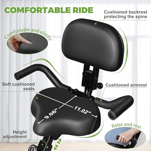 5-in-1 Folding Exercise Bike - 16-Level Magnetic Resistance - Black