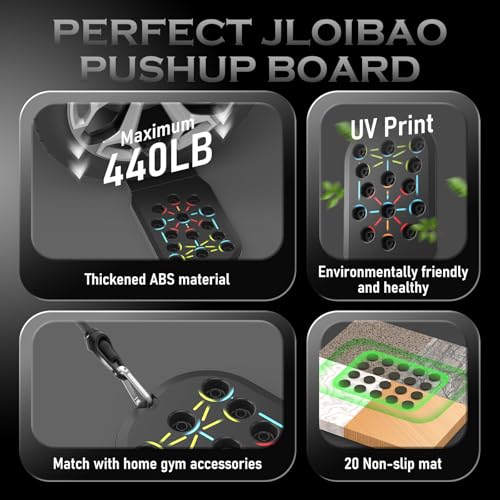 Push Up Board - Portable 20 in 1 Foldable Gym Equipment - Black Kit