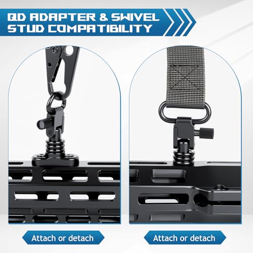 QD Sling Swivel Stud for Mount, Heavy Duty Steel Quick Detach with