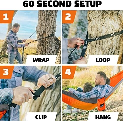MalloMe Camping Hammock - Portable Outdoor Hammock for Adults & Kids | Heavy-Duty 2-Person Design