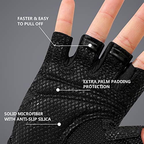 Workout Gloves for Weight Lifting - Full Palm Grip, Leopard Medium