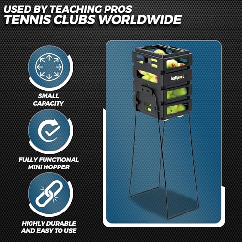 Tourna Mini Ballport Tennis Ball Pick Up Hopper - Black