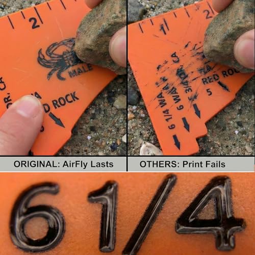 Crab Gauge Measuring Tool - Dungeness, Rock & Blue Crab - 1-Pack Orange