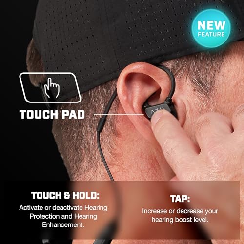 Shooting Ear Protection Earbuds with 5X Hearing Enhancement - Black