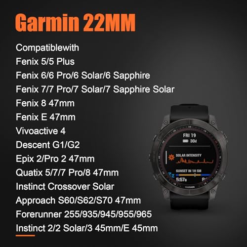 BXUXOHS 22mm Black Elastic Nylon Watch Band for Garmin Venu 4/3/2, Vivoactive 4, Galaxy Watch 3 - Variation 01-Black