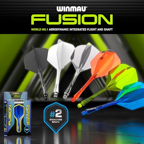 Darts Fusion Integrated Flight & Shaft System - Intermediate 28mm - Yellow
