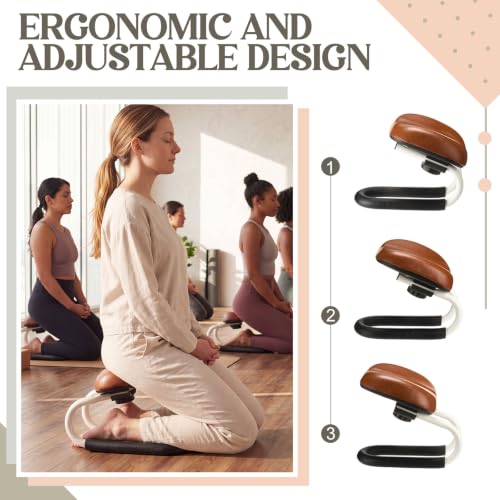 Adjustable Meditation Bench with Carrying Bag - Brown