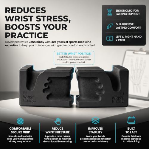Yoga Blocks 2 Pack - High Density Non-Slip Hand-Shaped Design - Black