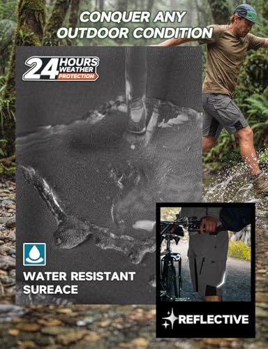 Moosehill Men's Grey 34 Cargo Shorts - Quick Dry, 9 Pockets, Self-Storing Hiking Apparel