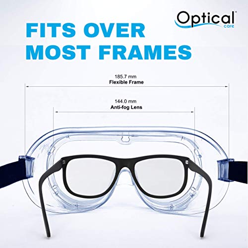Safety Goggles - FDA Registered Anti-Fog, Fits Over Glasses - Light Blue