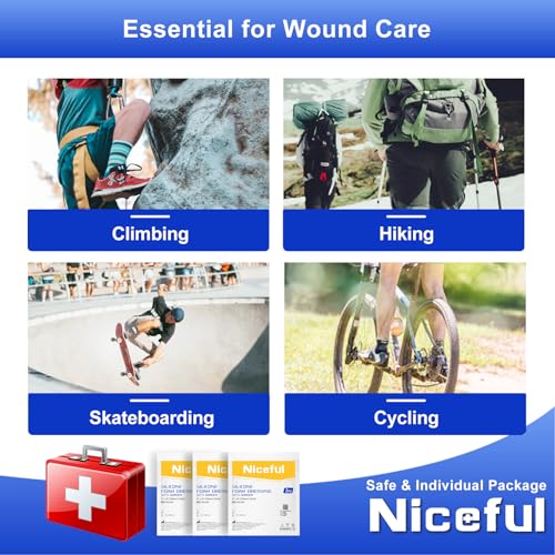 Waterproof Silicone Foam Dressings 4"x4" with Adhesive Border - 5 Pack