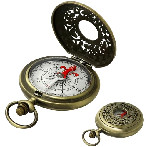 Waterproof Antique Brass Compass for Hiking & Camping