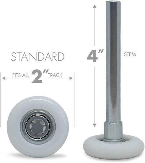 BC Precision Garage Door Rollers - Premium Sealed Nylon, Quiet & Strong, 4" Stems, 2" Rollers, 13 Balls