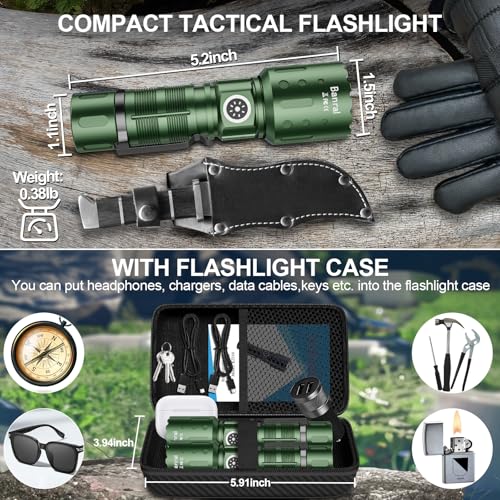 Banral Rechargeable Super Bright LED Tactical Flashlight 1000m Beam, 6 Modes, Fast Charging