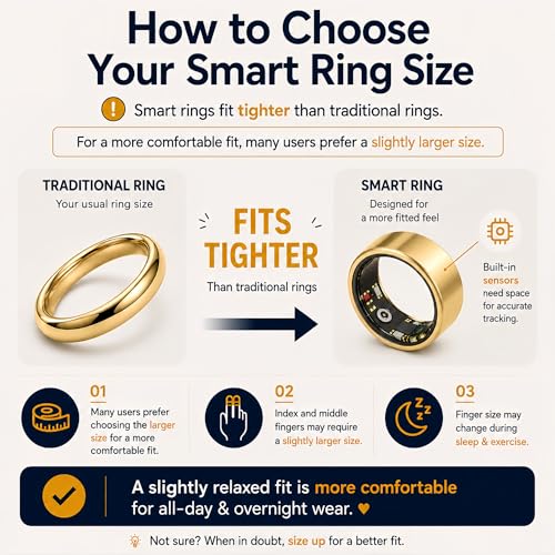 Smart Health & Fitness Tracker Ring with Heart Rate & Sleep Monitor