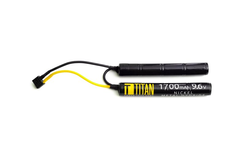 Titan Batteries Nimh Airsoft Battery Compatible with AEG Airsoft Gun - 9.6V, 1700 mAh Nunchuck