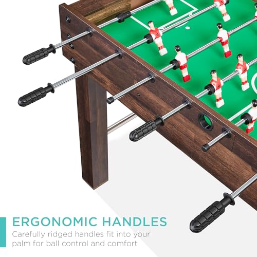 48-Inch Foosball Table - Walnut Finish, Ergonomic Handles & Cup Holders