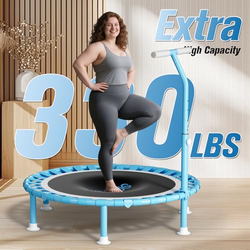 40" Mini Trampoline with Adjustable Handle - 330lbs Capacity