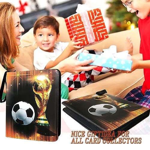 QANYYO 900 Pockets Soccer Card Binder with Removable Sleeves & Zipper Storage - Collectible Sports Card Album