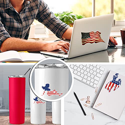 USA Flag Oval Sticker - 3x5 Inch Patriotic Vinyl Decal for Cars & Laptops