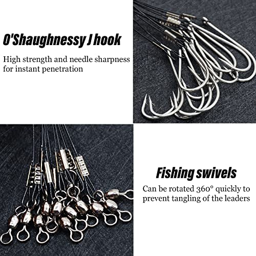 O'Shaughnessy Fishing Hook Rigs - 1/0-9''-30lb, 24pcs