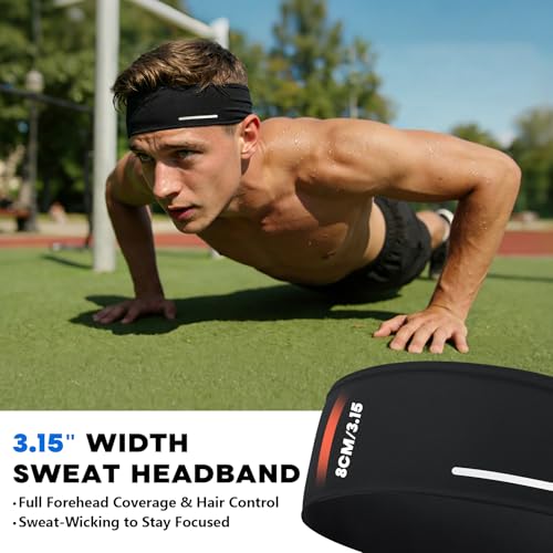 Lightweight Moisture-Wicking Men's Headband - Black