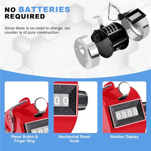 4-Pack Handheld Tally Counters - Mechanical Clicker Counters for Coaching, Knitting, Fishing