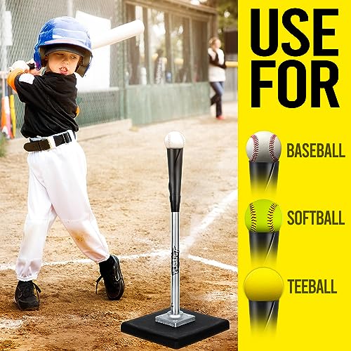 Adjustable Portable Baseball Batting Tee - 25 to 37 Inch Height