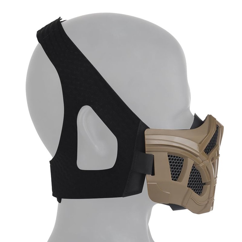 Scorpion Tactical Mask with Hard Steel Mesh, Stable Fit Hook & Loop Straps and Breathable 3D Hold Silicone Lining Soft Without Squeeze. Airsoft Half Face Shield for Tactical Helmet, Goggles, Cap (BK)