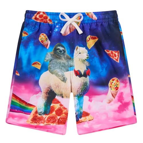 Boys Swim Trunks with Mesh Lining - Kids Bathing Suit 11-12 Years
