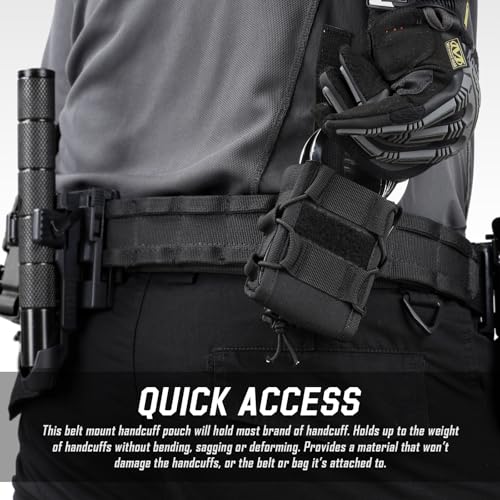 Molle Handcuff Holster Pouch - Tactical Duty Belt - Black