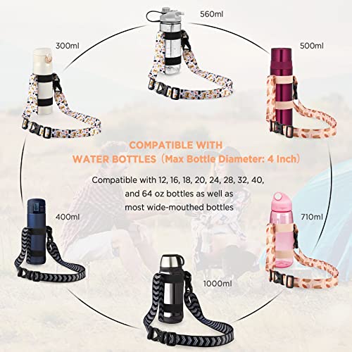 Universal Water Bottle Holder Sling with Carabiner - Fits 12-40 oz Bottles